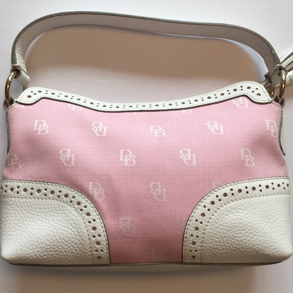 DOONEY AND BOURKE SIGNATURE PINK & LEATHER PURSE - Picture 3 of 9